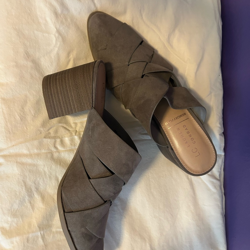 LC Lauren Conrad Taupe Mules - Picture 2 of 2